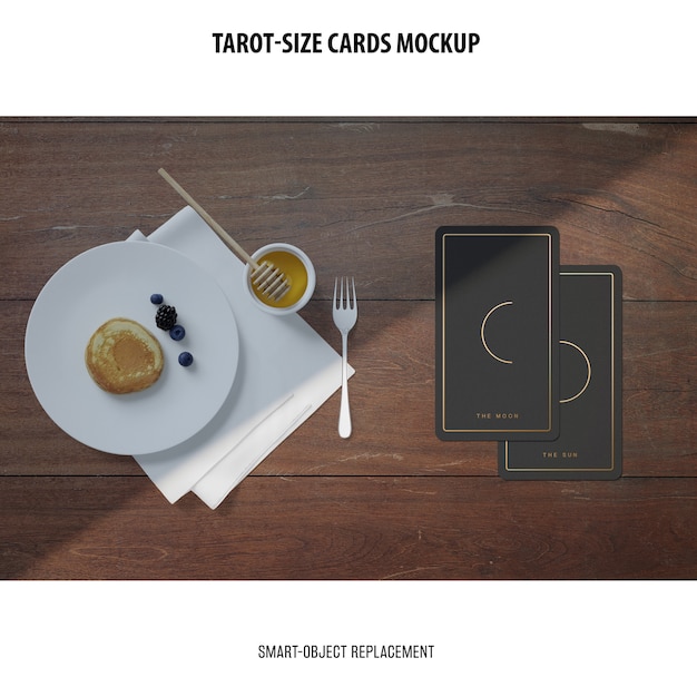 Free PSD tarot card with foil stamping mockup