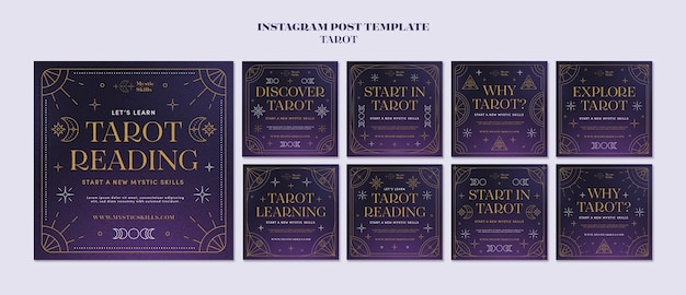 Free PSD tarot cards instagram posts collection