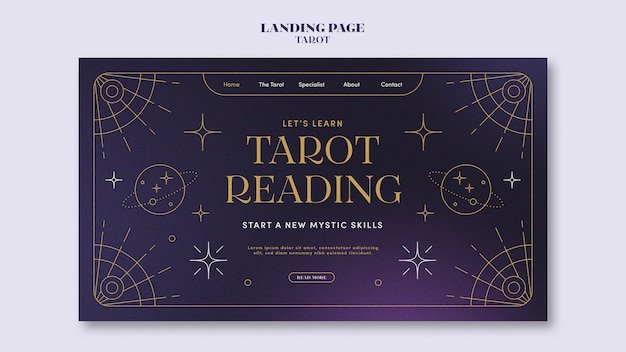 Tarot cards landing page template