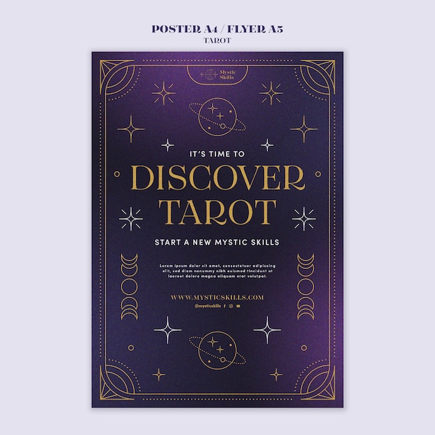 Free PSD tarot cards vertical poster template