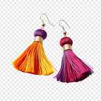 Free PSD tassel earrings jewellery isolated on transparent background