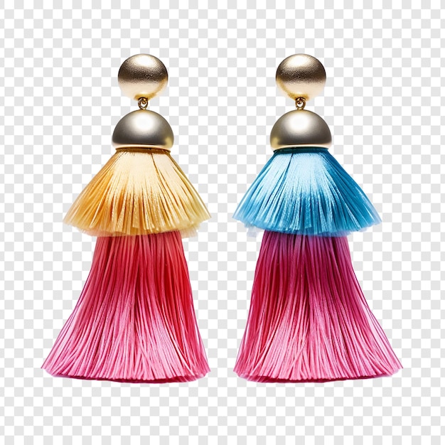 Free PSD tassel earrings jewellery isolated on transparent background