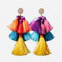 Free PSD tassel earrings jewellery isolated on transparent background