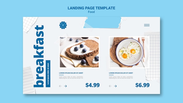 Free PSD tastiest breakfast landing page