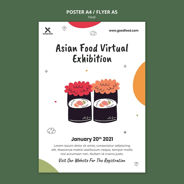 Tasty asian food poster template