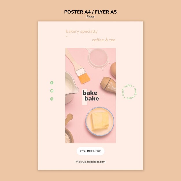 Tasty baked products poster template