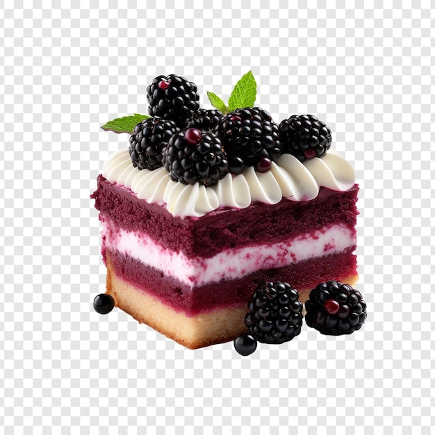 Бесплатный PSD Вкусный ежевичный торт на прозрачном фоне