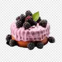 Free PSD tasty blackberry cake isolated on transparent background