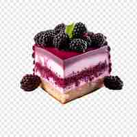 Free PSD tasty blackberry cake isolated on transparent background