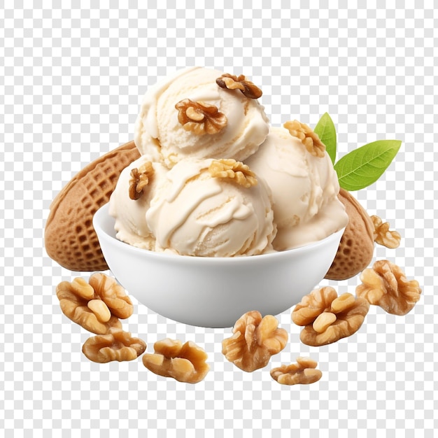 PSD gratuito gustoso gelato alle noci croccanti png isolato su sfondo trasparente