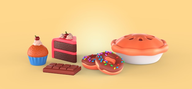 Tasty dessert render mockup