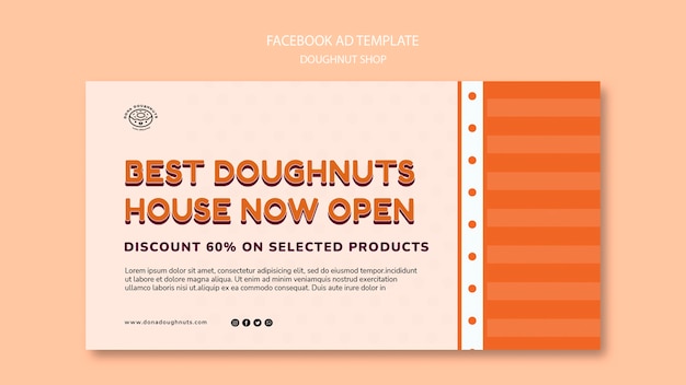 Tasty doughnut shop facebook template