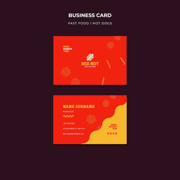 Free PSD tasty fast food business card