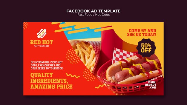 Tasty fast food facebook template