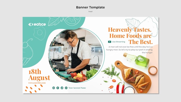 Free PSD tasty food banner template