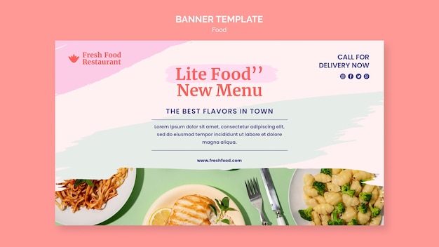 Free PSD tasty food banner template