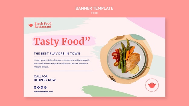 Free PSD tasty food horizontal banner template