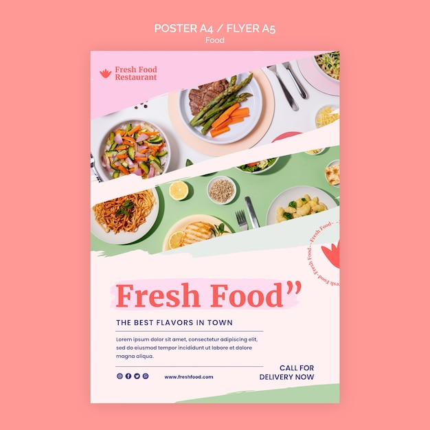 無料PSD おいしい食べ物のポスターテンプレート