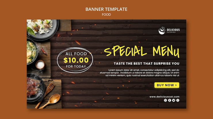 Free PSD tasty food special menu banner template