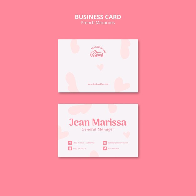 Tasty french macarons business card