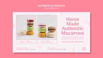 Free PSD tasty french macarons facebook template