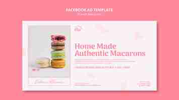 Free PSD tasty french macarons facebook template