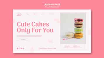 Free PSD tasty french macarons landing page