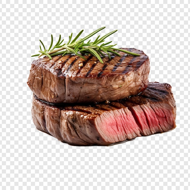 Tasty grilled beef fillet steak isolated on transparent background