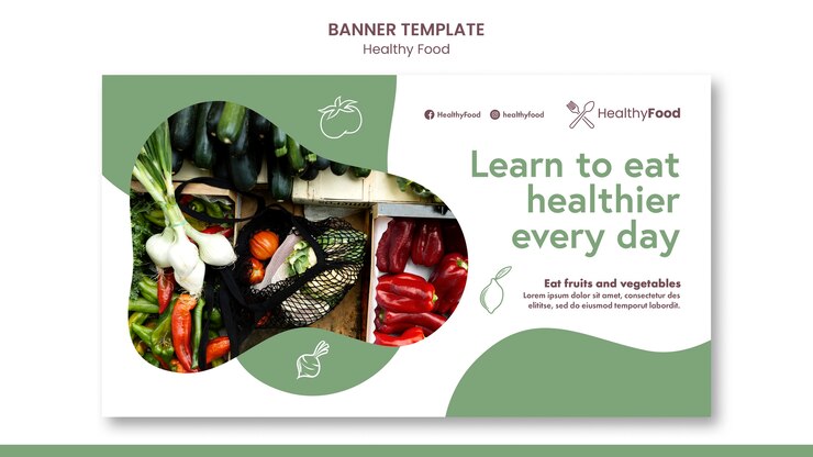 मुफ़्त PSD tasty healthy food banner template