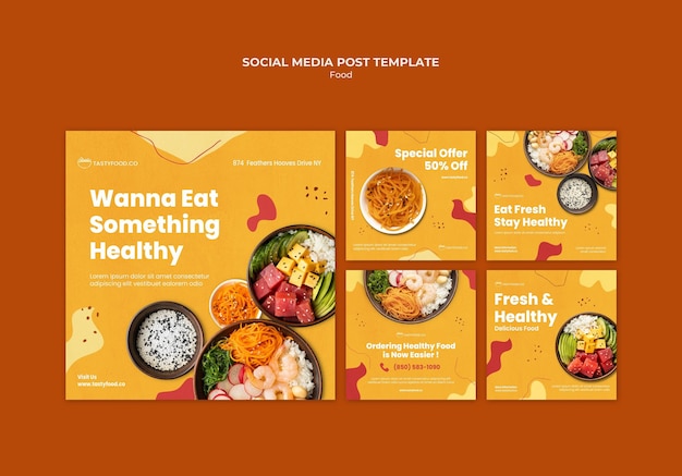 Tasty healthy food social media post