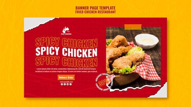 Tasty spicy chicken banner template