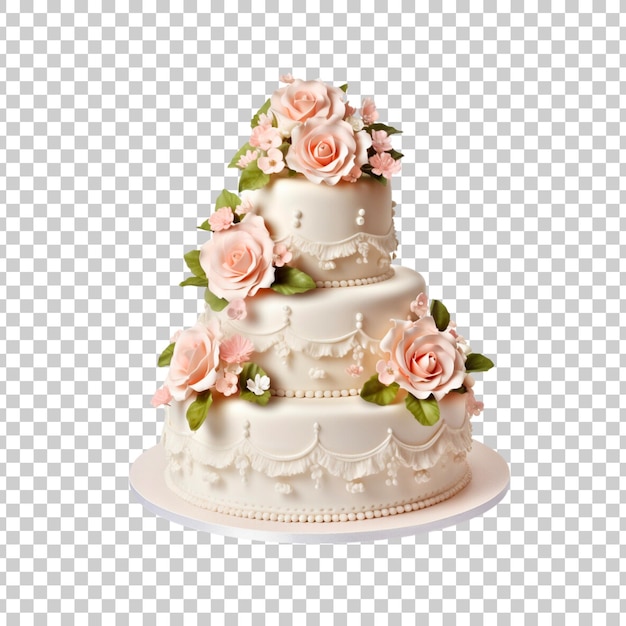 Tasty wedding fondant cake isolato su uno sfondo trasparente