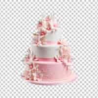 Free PSD tasty wedding fondant cake isolated on a transparent background