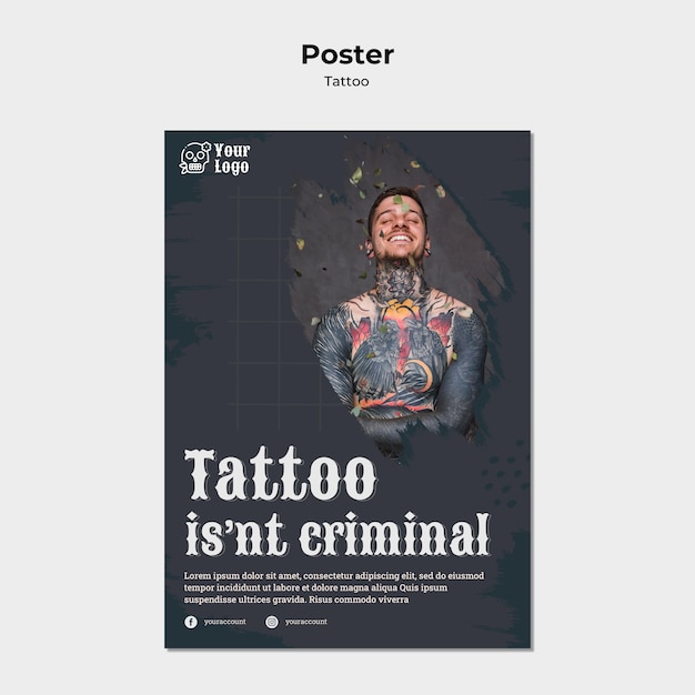 Modello di poster di tatuatore