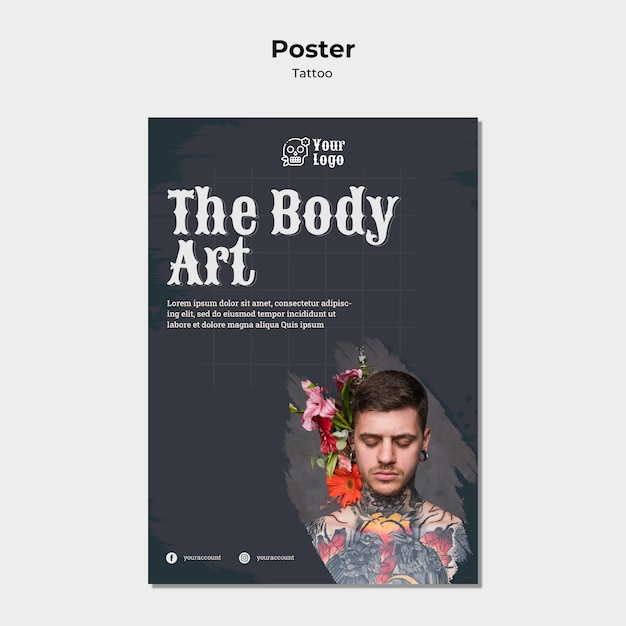 Tattoo artist poster template