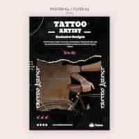 PSD gratuito modello di poster di tatuatore