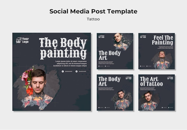 Free PSD tattoo artist social media post template