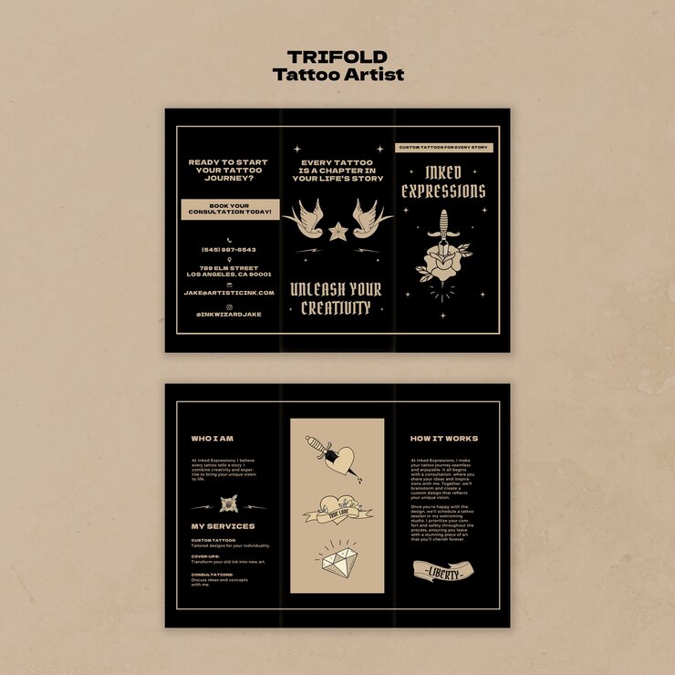 Free PSD tattoo artist template