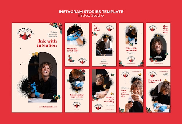 Free PSD tattoo instagram stories template design