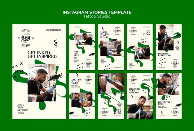Tattoo instagram stories template design
