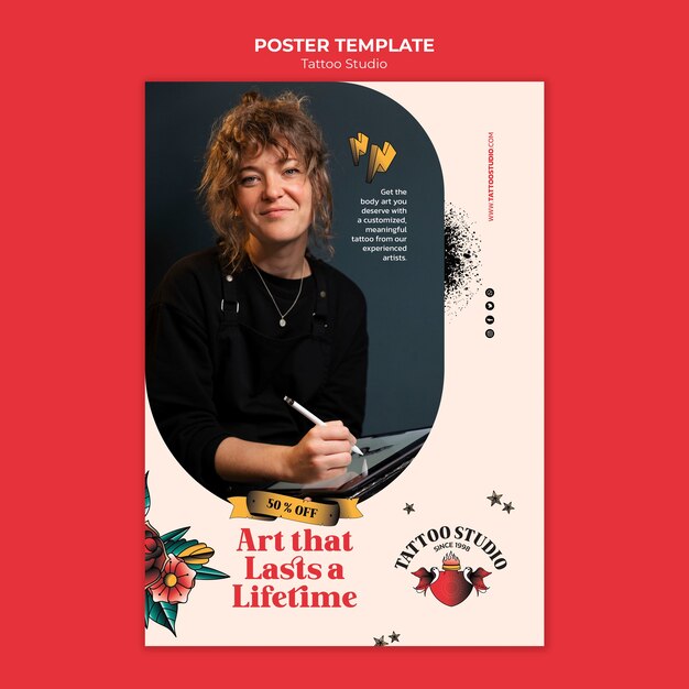tattoo poster invitation template design