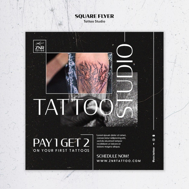 Tattoo Studio Template Design – Free Download PSD Templates