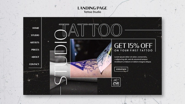 Free PSD tattoo studio template design