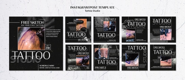 Free PSD tattoo studio template design