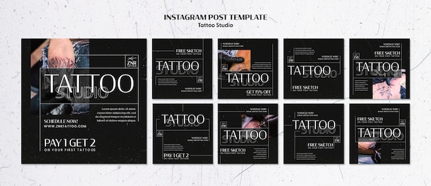 PSD gratuito disegno del modello dello studio del tatuaggio