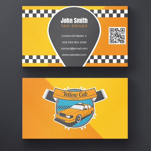 Бесплатный PSD Такси визитная карточка