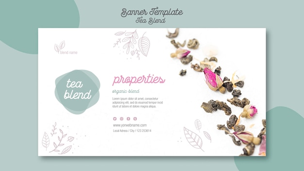 Free PSD tea blend landing banner design