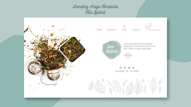 Tea blend landing page template