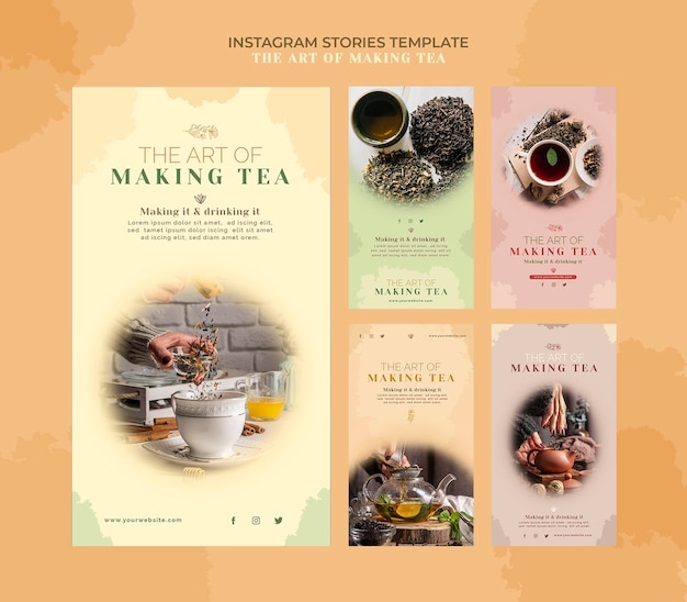 Tea house instagram stories template