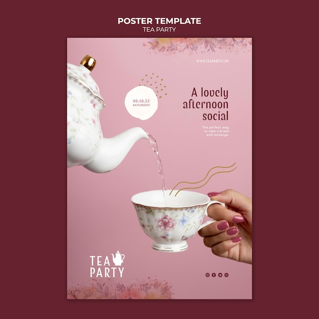 Дизайн шаблона плаката чаепития